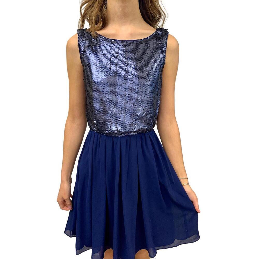 NEW ALYTHEA sequin tank mini dress in navy